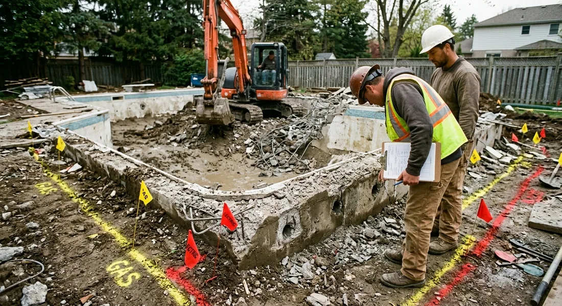 Most jurisdictions require a demolition permit and an inspection of the drainage holes before — Chattanooga, TN